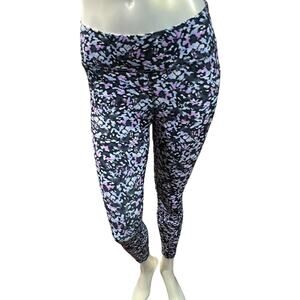 Avia Pink Blue Abstract High Waist Athletic Leggings Recycled Fabric L 10-12